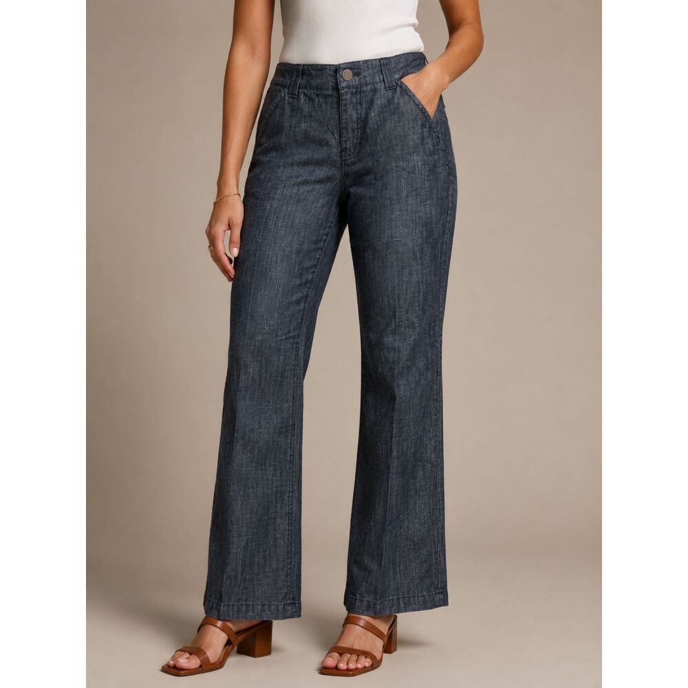 Vintage Y2K Banana Republic Stretch Trouser Jeans Wide Leg Dark Wash 10R NWT